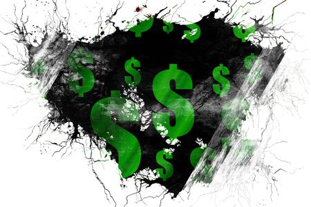 Grunge old dollar sign flagの写真素材