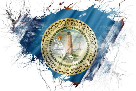 Grunge old Virginia beach flagの写真素材