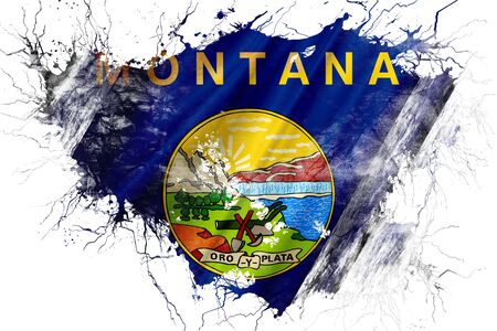 Grunge old montana flagの写真素材