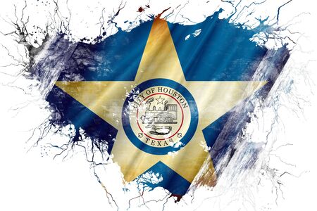 Grunge old Houston flagの写真素材