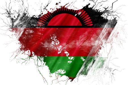 Grunge old Malawi flagの写真素材