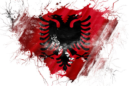 Grunge old Albania flagの写真素材
