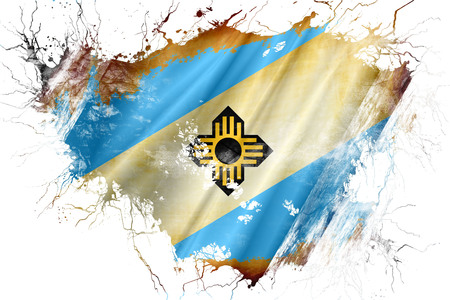 Grunge old Madison flagの写真素材