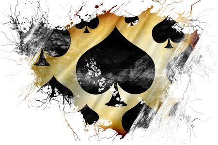 Grunge old Spade card background with some soft smooth lines flag
