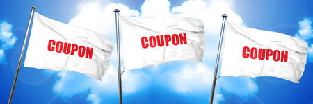 coupon, 3D rendering, triple flagsの写真素材