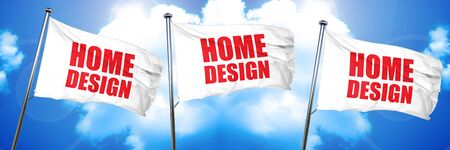 home design, 3D rendering, triple flagsの写真素材