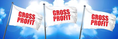 gross profit, 3D rendering, triple flagsの写真素材