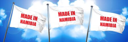 Made in namibia with some soft smooth lines, 3D rendering, triple flagsの写真素材