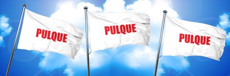 pulque, 3D rendering, triple flagsの写真素材