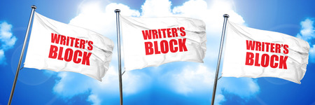 writer's block, 3D rendering, triple flagsの写真素材