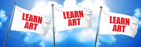 learn art, 3D rendering, triple flagsの写真素材