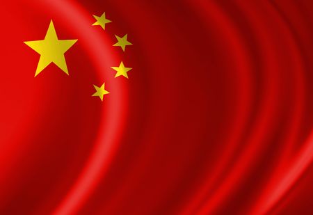 Chinese flag waving in the windのeditorial素材