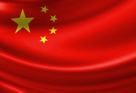 Chinese flag waving in the windのeditorial素材