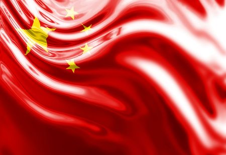 Chinese flag waving in the windのeditorial素材