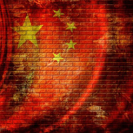 chinese flag waving in the windのeditorial素材