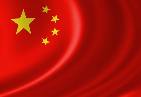 Chinese flag waving in the windのeditorial素材