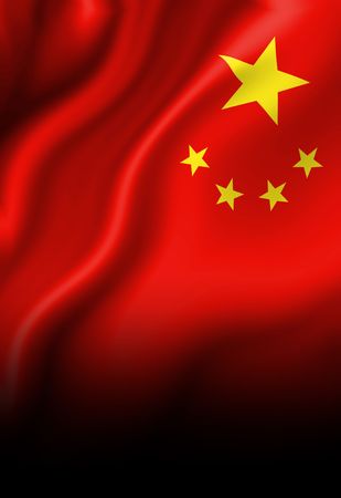Chinese flag waving in the windのeditorial素材