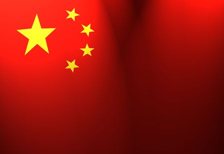 Chinese flag waving in the wind with spotlightのeditorial素材