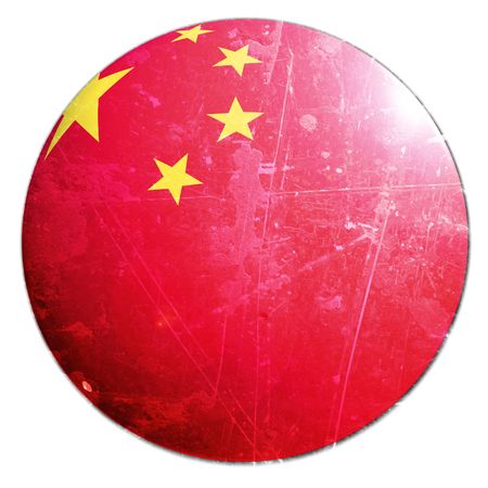 chinese flag on a solid white backgroundのeditorial素材