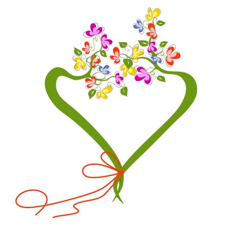 tree in the form of heart with flower kroneのイラスト素材