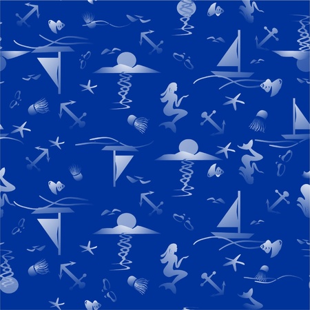Seamless picture of the marine worldのイラスト素材