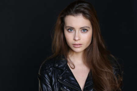 Beautiful young female brunette modelの写真素材
