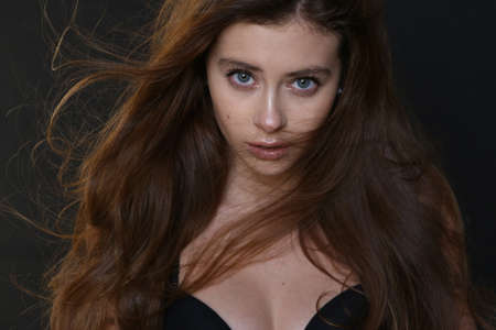 Beautiful young female brunette modelの写真素材