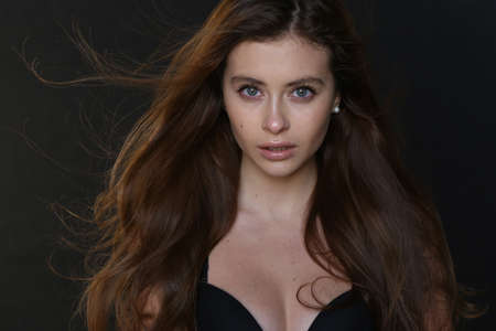 Beautiful young female brunette modelの写真素材