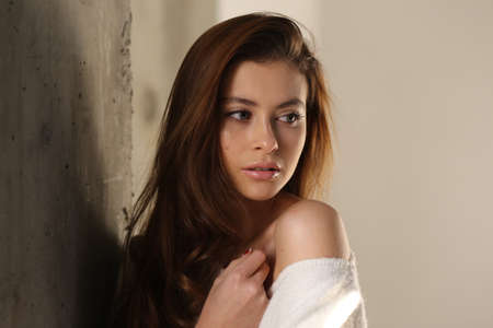 Beautiful young female brunette model