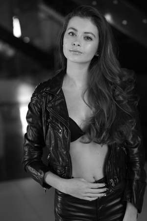 Beautiful young female brunette modelの写真素材