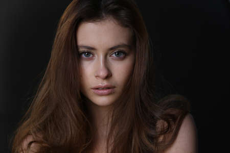 Beautiful young female brunette modelの写真素材