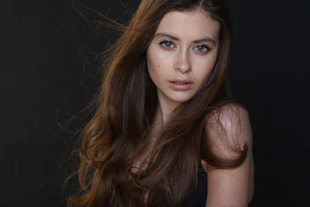 Beautiful young female brunette modelの写真素材