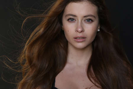Beautiful young female brunette modelの写真素材