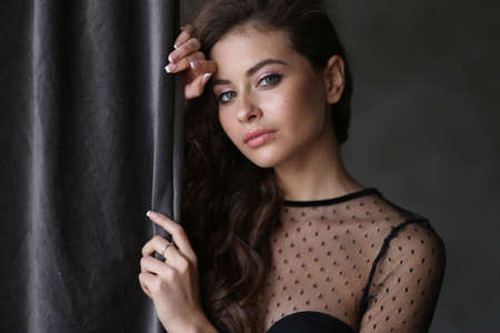 Beautiful young female brunette modelの写真素材