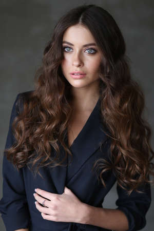 Beautiful young female brunette modelの写真素材