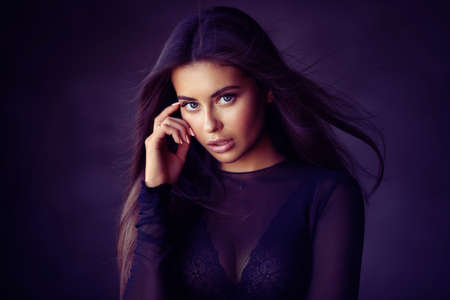 Beautiful young female brunette model