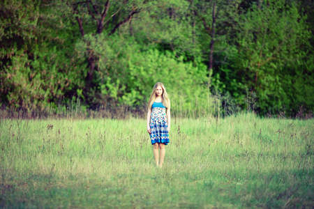 Outdoor portrait of romantic fashion young woman の写真素材