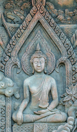 thai rural life stone muralの写真素材