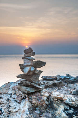 The rock with Seascape  Coastal Sunrise  の写真素材