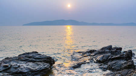 Great sunrise on tropical beach  Khaolamya sea  Rayong province  Kingdom Thailand の写真素材