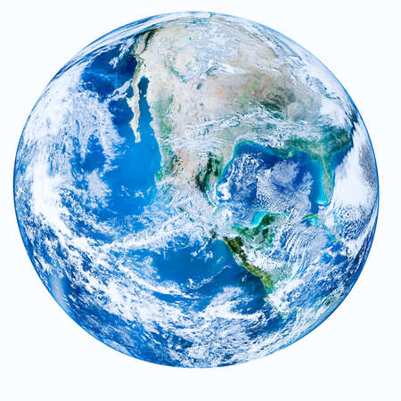 Planet earth with white isolate on USA viewの写真素材