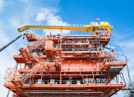 Oil and gas production platformの写真素材
