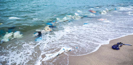 Garbage  waste  on the beach