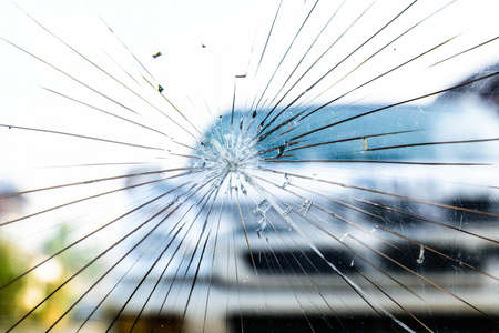 Broken Windshieldの写真素材