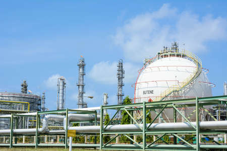 LPG gas industrial storage sphere tanksのeditorial素材
