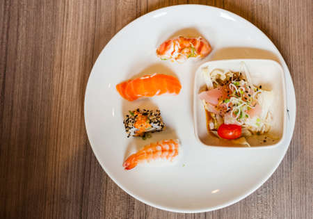 Salad salmon sushiの写真素材