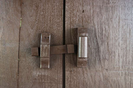 Old wooden door and handleの写真素材