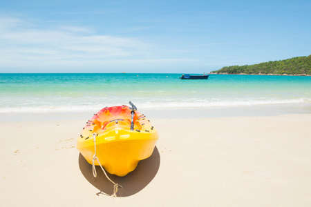 Yellow kayaks on the beach. Samet island,THAILANDの写真素材