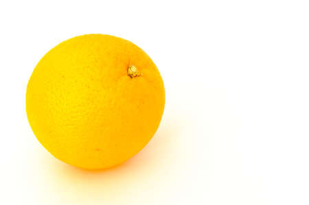Ripe orange isolated on white backgroundの写真素材