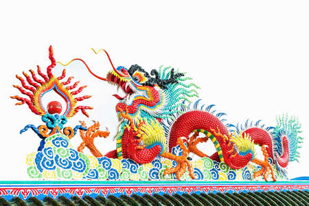 Chinese dragon on isolate backgroundの写真素材